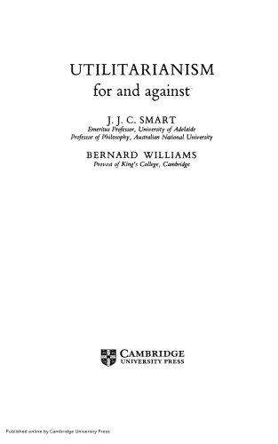Utilitarianism: for and against