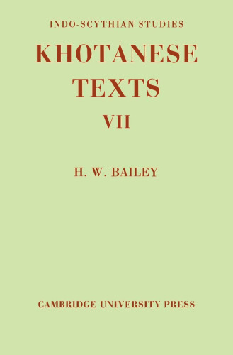 Khotanese Texts, Volume VII