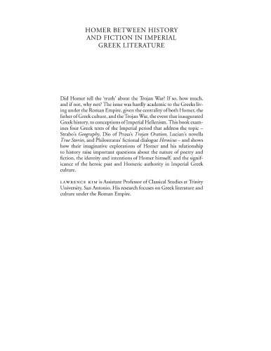 Homer between history and fiction in imperial Greek literature