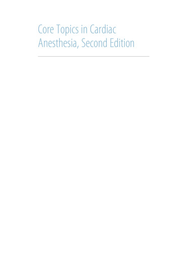 Core topics in cardiac anaesthesia