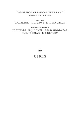 Ciris: A Poem Attributed to Vergil