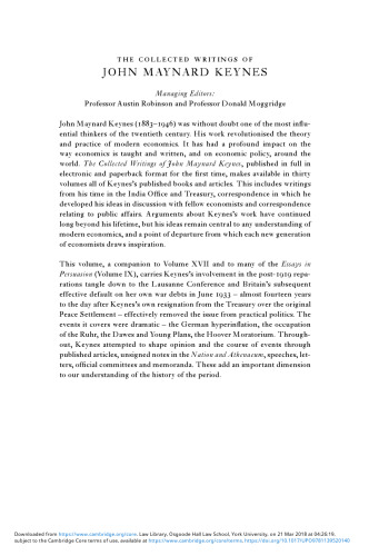 Activities 1922-1932: The End of Reparations
