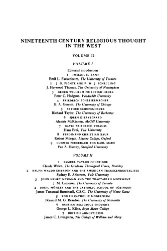 Nineteenth-Century Religious Thought in the West, Vol. 2