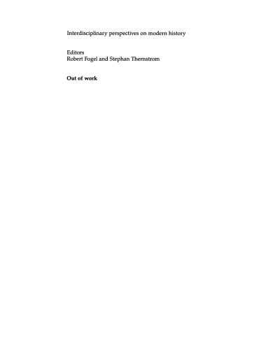 Out of work: the first century of unemployment in Massachusetts