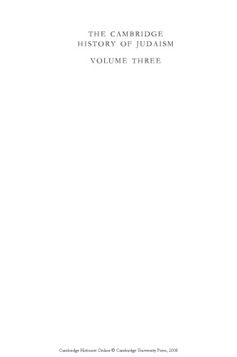 The Cambridge History of Judaism: Volume 3, The Early Roman Period