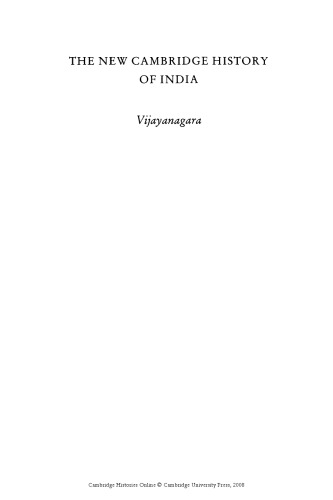The New Cambridge History of India: Vijayanagara