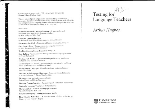 Testing for Language Teachers