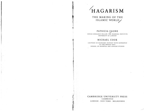 Hagarism: The Making of the Islamic World