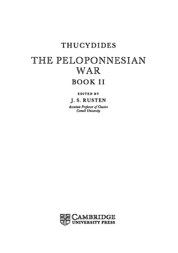 Thucydides: The Peloponnesian War, Book 2
