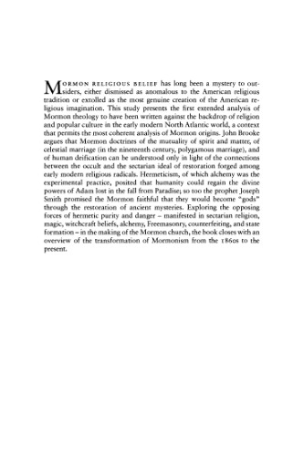 The Refiner's Fire: The Making of Mormon Cosmology, 1644-1844