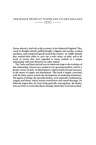 The Horse Trade of Tudor and Stuart England