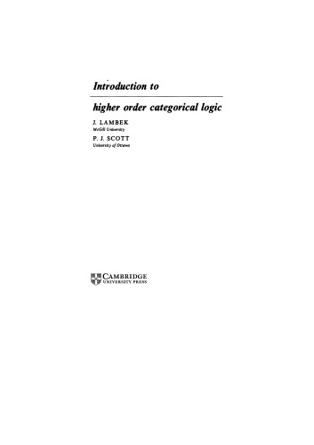Introduction to Higher-Order Categorical Logic