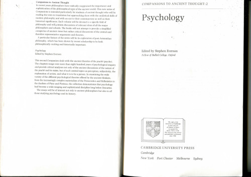 Companions to Ancient Thought, Volume 2: Psychology