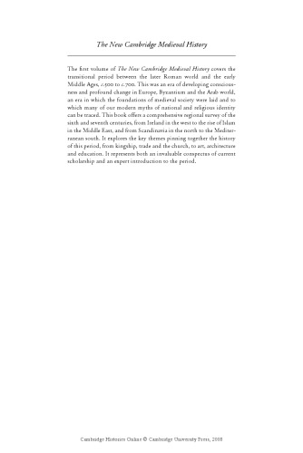 The New Cambridge Medieval History: c.500-c.700