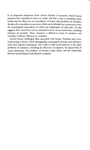 Causes and Coincidences