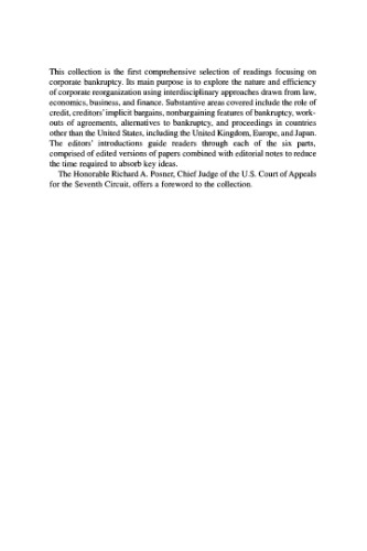 Corporate Bankruptcy: Economic and Legal Perspectives
