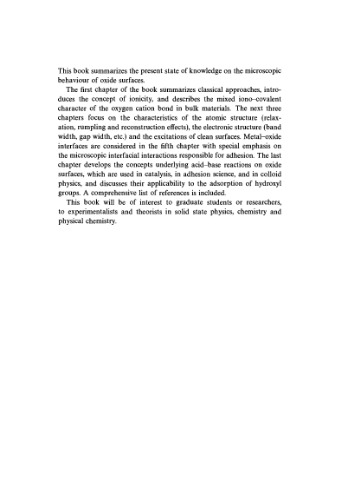 Physics and chemistry at oxide surfaces