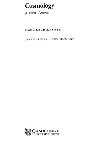 Cosmology. A First Course