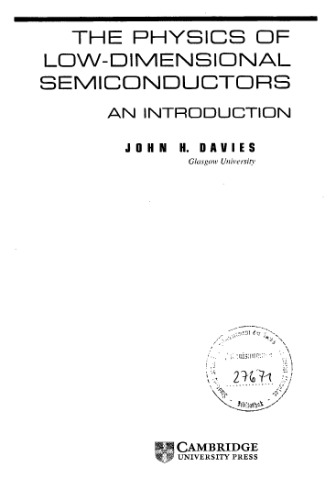 The physics of low-dimensional semiconductors: an introduction