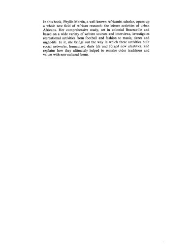 Leisure and society in colonial Brazzaville