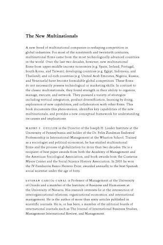 The new multinationals : Spanish firms in a global context