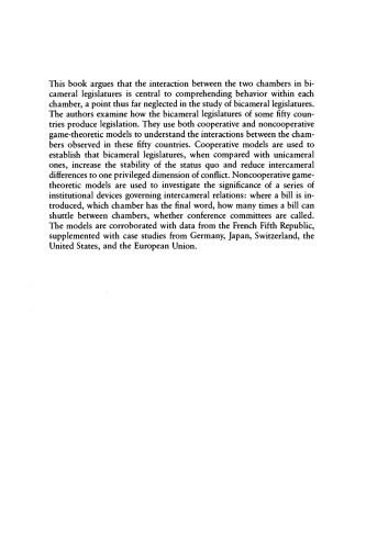 Bicameralism (Political Economy of Institutions and Decisions)
