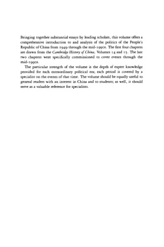 The Politics of China: The Eras of Mao and Deng