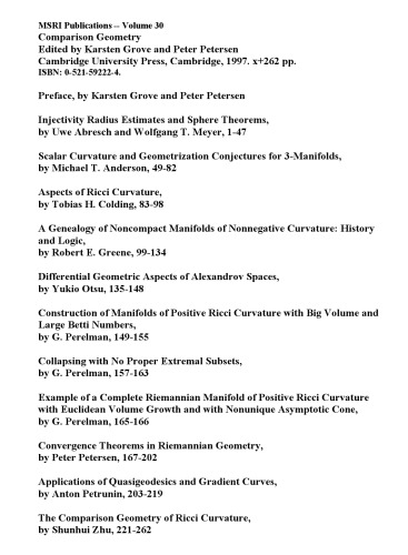 Comparison geometry