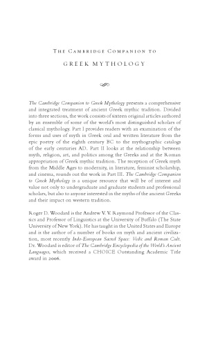 The Cambridge Companion to Greek Mythology