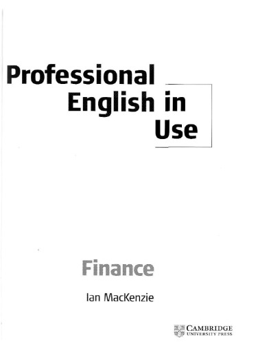 Professional English In Use Finance