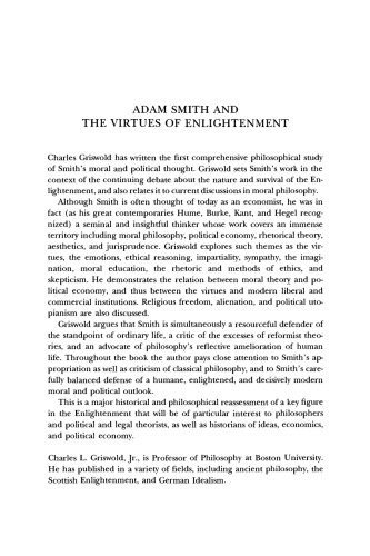 Adam Smith and the Virtues of Enlightenment (Modern European Philosophy)