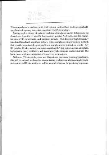 The design of CMOS radio-frequency integrated circuits