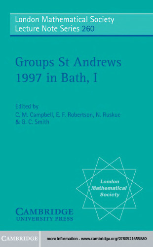 Groups St Andrews 1997 in Bath: Volume 1