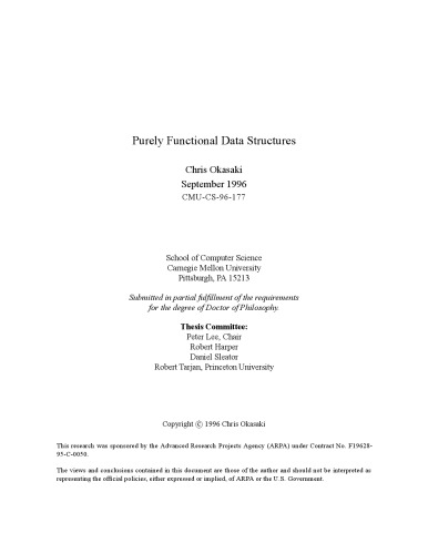 Purely Functional Data Structures [PhD Thesis]