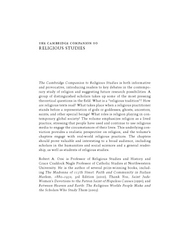 The Cambridge Companion to Religious Studies