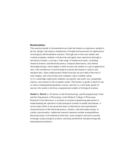 Biosimulation : simulation of living systems