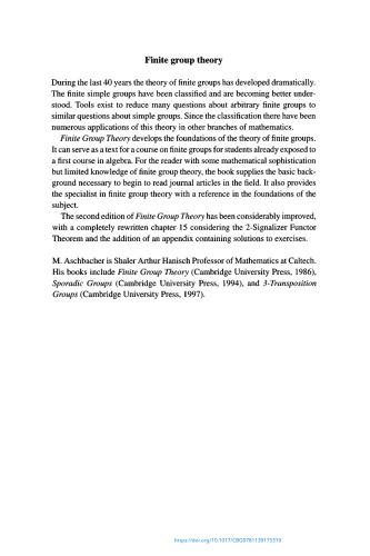 Finite group theory