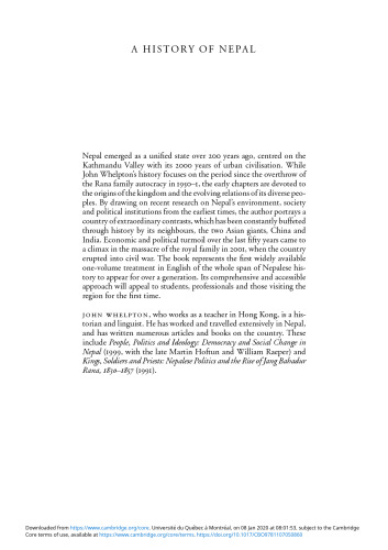 A History of Nepal