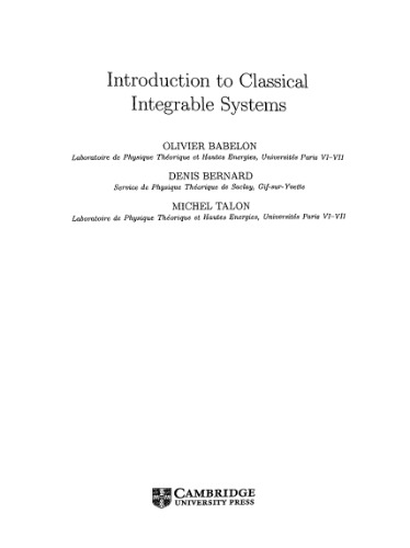 Introduction to classical integrable systems