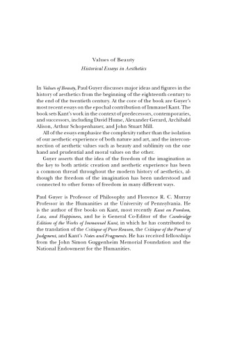 Values of Beauty: Historical Essays in Aesthetics