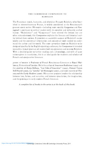 The Cambridge Companion to Rabelais