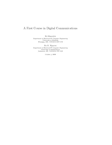 A first course in digital communications