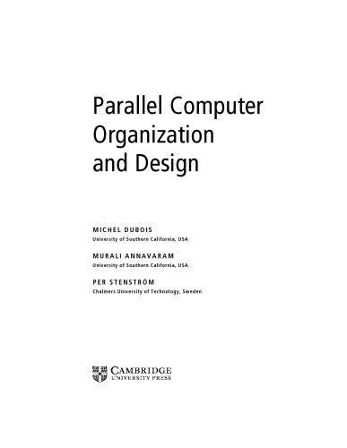 Parallel Computer Organization and Design