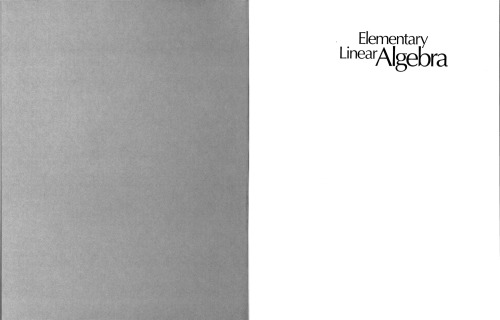 Elementary Linear Algebra