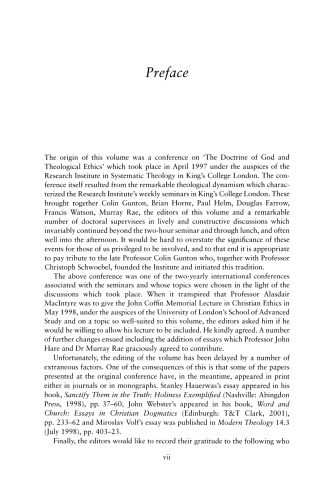 The Doctrine of God and Theological Ethics