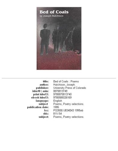 Bed of Coals: Poems