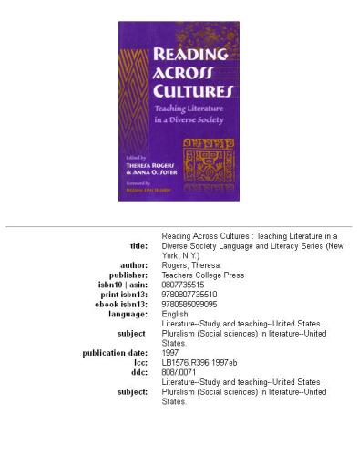 Reading Across Cultures: Teaching Literature in a Diverse Society (Language and Literacy Series (Teachers College Press))