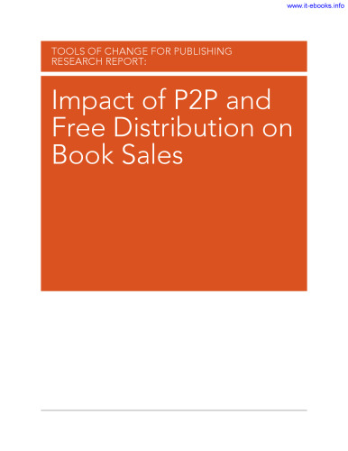 Impact of P2P and Free Distribution on Book Sales