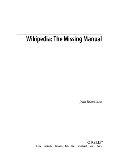 Wikipedia: the missing manual