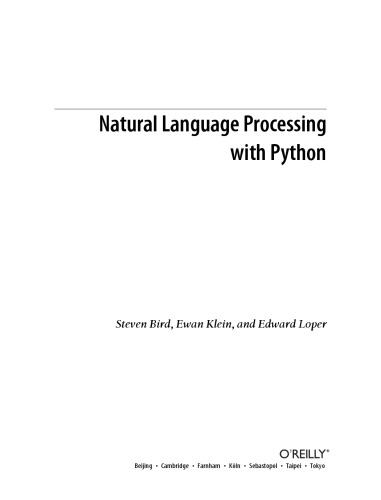 Natural language processing with Python